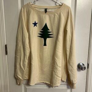 Cream Sweatshirt with Tree and Star Design